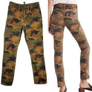 Madewell High Rise Slim Boyjean Jeans Hidden Bunny Camo Print 24